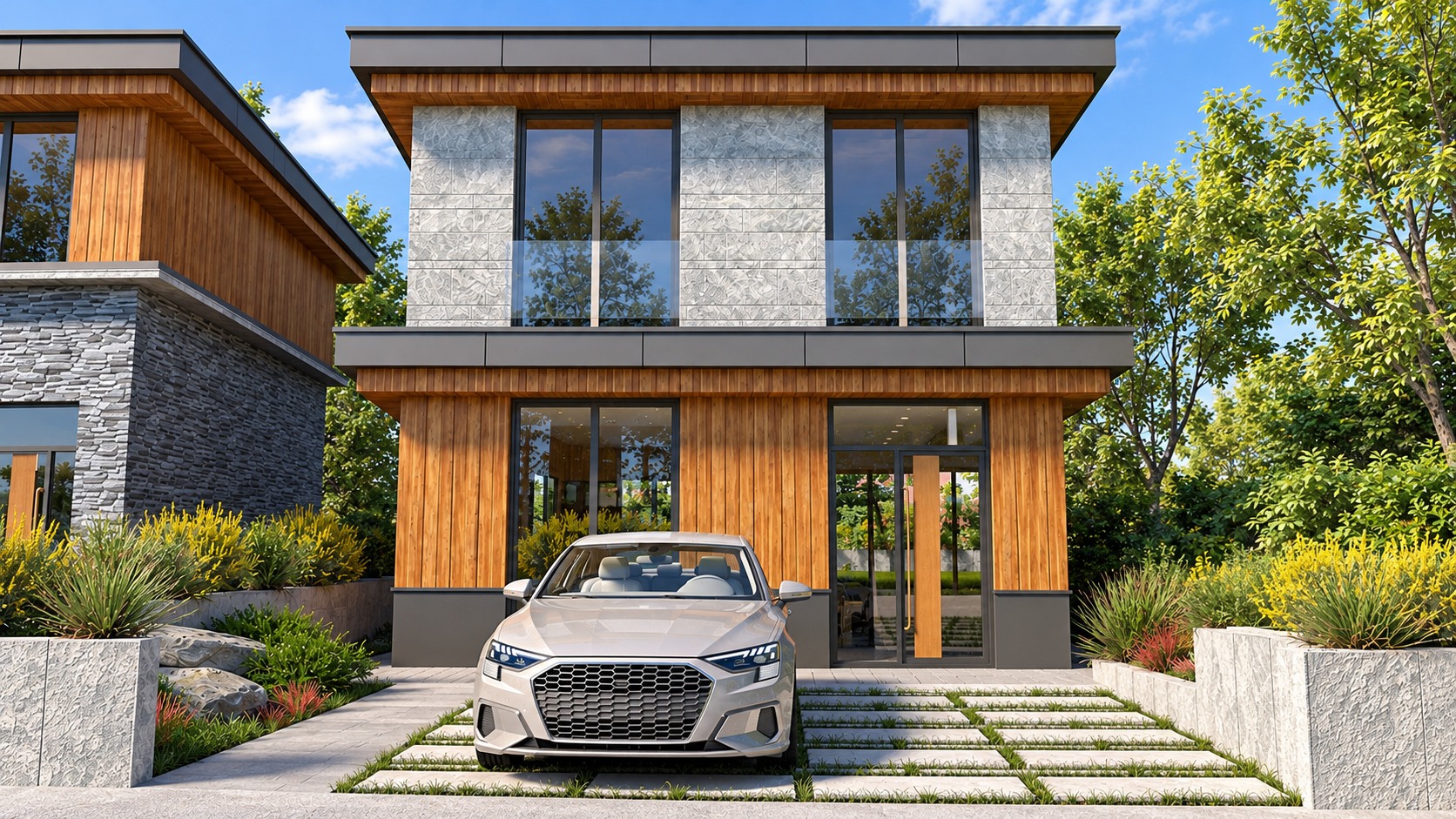 CGI of No. 2 Chadsley Garden, the last remaining Type B home